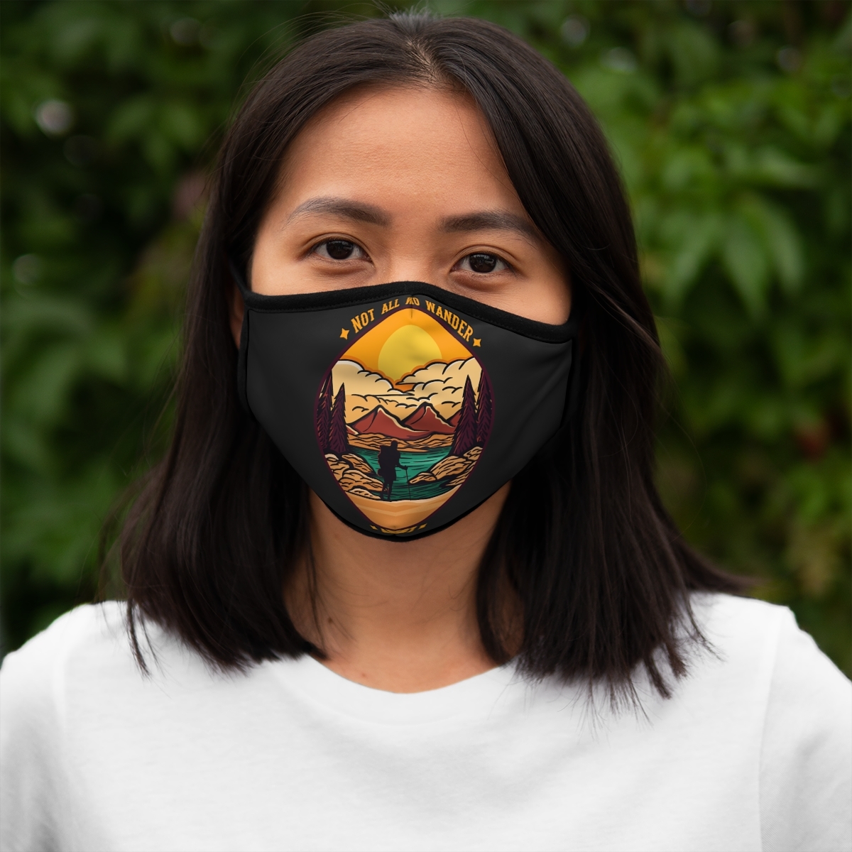 Primary image for Stylish Polyester Face Mask for Everyday Protection, Customizable, Black Ear Loo