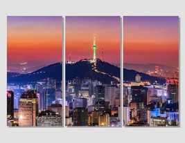 Night Seoul Skyline Seoul Canvas Art South Korea Print Seoul Wall Art Seoul Wall - £39.16 GBP