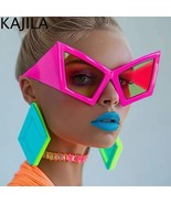 Oversized Cat Eye Sunglasses Women Big Frame 2024 Luxury Brand Shield Pu... - $19.35