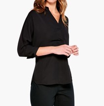 Nic + Zoe flowing ease blouse in Black Onyx - size S - $80.19