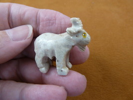 Y-GOA-1) white BILLY GOAT with horns carving stone SOAPSTONE figurine lo... - £6.84 GBP