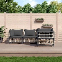  Garden Lounge Set Anthracite Poly rattan Medium Modular - €620,93 EUR
