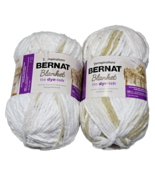 2 Pk Yarnspirations Bernat Blanket Tie Dye-ish Whispy Whites Super Bulky... - €29,18 EUR