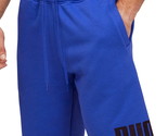Puma Men&#39;s Big Fleece Logo 10in Shorts Royal Sapphire/Blk/Wht-Large - $19.99