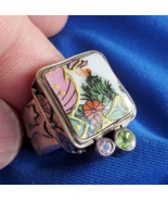 Mars and Valentine Vintage Designer Floral Sterling Silver 925 RING Size... - $280.25