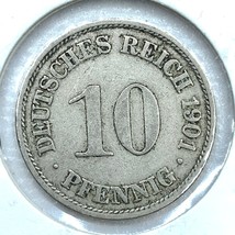 1901 A German Empire 10 Pfennig Coin - £6.98 GBP