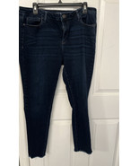 a.n.a. Women&#39;s Dark Blue Jeans Jeggings W Frayed Bottoms Size 14 - £13.12 GBP