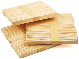 100 natural Wood POPSICLE CRAFT STICKS flat 4 3/8&quot; x 5/16&quot; Wooden crafting - £14.79 GBP