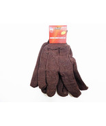 4 Pairs Brown Jersey Work Gloves Gardening Garden Yardwork Glove Cotton ... - £7.46 GBP