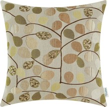 Calitime 20 X 20-Inch Ecru Taupe Chenille Cushion Cover Throw Pillow Case Shell - £27.13 GBP