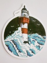 Lighthouse with Waves and Birds Beautiful Night Sky Sticker Decal Embellishment - £1.76 GBP
