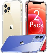 2 Pack Compatible with iPhone 12 Case/12 Pro Case, 6.1inch, Clear+ Clear - £6.89 GBP