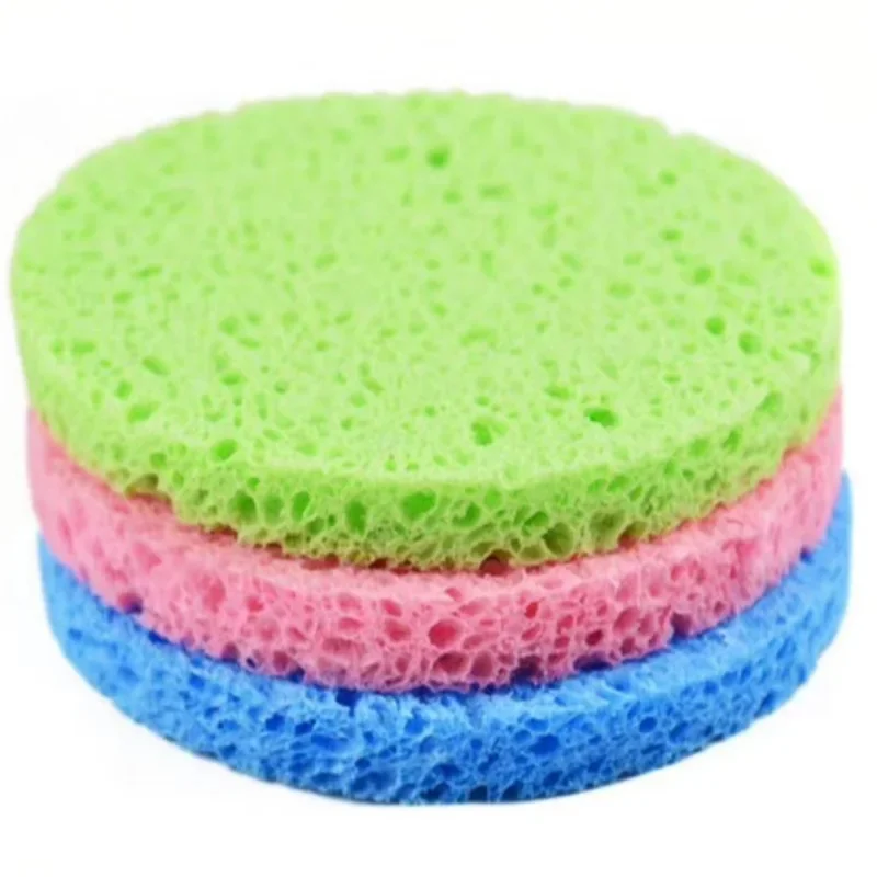 5Pcs Facial Sponge Round Makeup Remover Natural Wood Pulp Sponge Cellulose Compr - £18.78 GBP