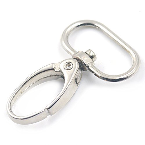 Bluemoona 10 PCS - 1" 25mm Swivel Clips Snap Hook Buckles Metal D Ring Nickel Le
