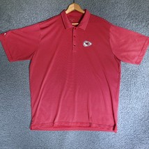 Antigua Chiefs Polo Shirt Adult Extra Large Kansas City Red Pinstripe Go... - $22.42
