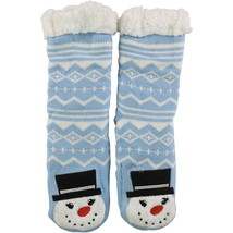 allbrand365 designer Womens Snowman Slipper Socks,Light Blue,Small/Medium - £9.49 GBP