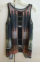Clover Canyon Donegal Split Back Tank Top Architectural Bldg Motif Sz S EUC - $34.65