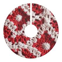 Warm Winter Red &amp; White Crochet Knit: Cinematic Chic Texture Design - Christmas  - $66.36