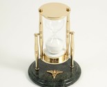 Bey-Berk D824D Dental Green Marble 30 Minute Sand Timer with Brass Accents - $89.95
