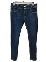Ella Jeans Womens Jr. Size 9 Dark Wash Skinny Stretch Crop Blue 5 Pocket Jeans - £11.95 GBP