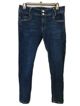 Ella Jeans Womens Jr. Size 9 Dark Wash Skinny Stretch Crop Blue 5 Pocket... - $11.95