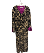 Velvet Housedress Women&#39;s Size M Vintage Zebra Print Dress - $81.22 CAD