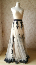 Ivory Strapless High Waist Bridesmaid Dress Embroidery Maxi Wedding Dress Plus image 4