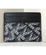 New Michael Kors Cooper Tall card case PVC with Leather Black / White Multi - £25.89 GBP