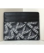 New Michael Kors Cooper Tall card case PVC with Leather Black / White Multi - $48.31 CAD