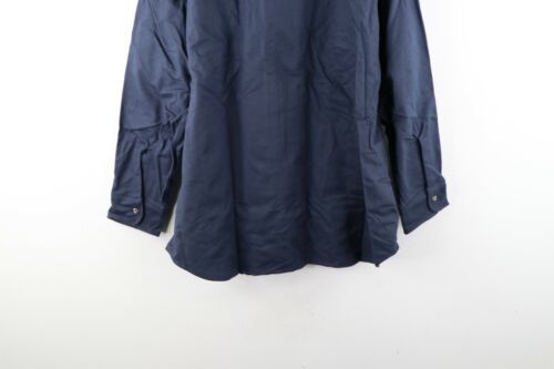 Deadstock Vtg 90s Carhartt Mens 3XL Moleskin Chamois Cloth Button Shirt Navy USA Item image 9
