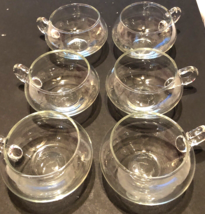 Crystal Moderna Riekes Crisa Punch Bowl Replacement Cups VTG 6 Piece Hand Blown - £49.52 GBP