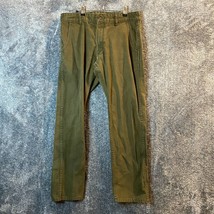 Railcar Fine Goods Jeans Mens 34x28 Olive Green Usa Made Monrovia Outdoors - $46.32