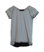 Champion black and white striped workout T Shirt athletic performance L ... - $32.49 CAD