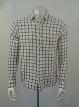 Abercrombie and Fitch White Blue Plaid Long Sleeve Button Up Men&#39;s Shirt... - $10.88