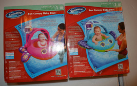 SwimWays Baby Sun Canopy Baby Boat  Ages 9-24M  Various Colors Pink or Blue NIP - £13.36 GBP