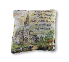 Woven Tapestry Holy Holy Holy Decorative Throw Pillow 17in. - £12.52 GBP