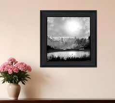 Big Moon Lake Black Framed Print Wall Art - $83.49