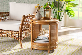 Ornella Natural Brown Rattan End Table - $3,998.22 MXN
