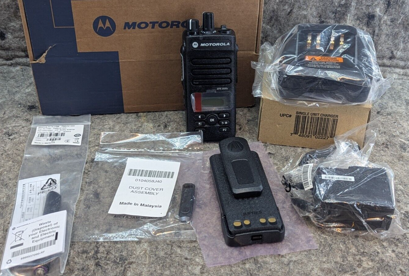 New Motorola XPR3500e Portable Two-Way Radio | UHF Handset, Charging Dock - $429.99