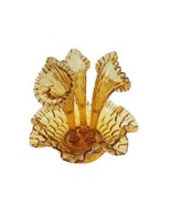 Vintage Fenton Amber Glass Thumbprint Pattern 3 Horn Epergne Vase Bowl C... - £179.61 GBP