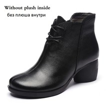 New Handmade Women Boots Retro Genuine Leather Ankle Boots For Women Winter Warm - £81.99 GBP