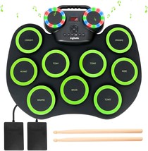 Electronic Drum Set, 9 Drum Pads, Roll Up Electric Drum Set With Headphone Jack, - $89.99