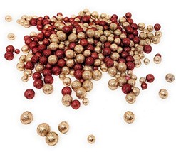 Burgundy Red and Champagne Glitter Foam Ball Scatter, Vase or Bowl Filler 4 Cups - £14.80 GBP