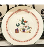 Vintage Holiday Memories Anchor Dinnerware 6-Salad Dessert Plates Christ... - £38.76 GBP