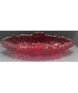 flashed glass stained glass cranberry red banana dish holder 16 inches b... - £19.00 GBP