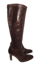 Cole Haan Women&#39;s 8B Buttery Soft Leather Tall Boots Brown Pull-On Stretch Italy - $65.00