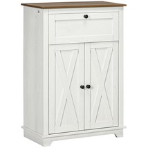 HOMCOM Farmhouse Barn Door Accent Sideboard Cabinet White - $2,632.64 MXN