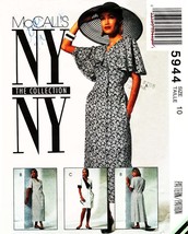 Misses&#39; Semi-Fitted DRESSES 1996 McCall&#39;s Pattern 5944 Size 10 UNCUT - £15.72 GBP