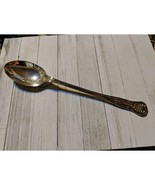 Silverplated Salad Serving Spoon Silver Plate 13 inches Shell Design - £7.97 GBP