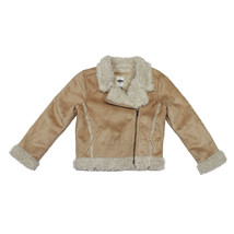 NWT Old Navy Toddler Girl MOTO Faux-Shearling Suede Sherpa Jacket Coat XS(5) - $39.99